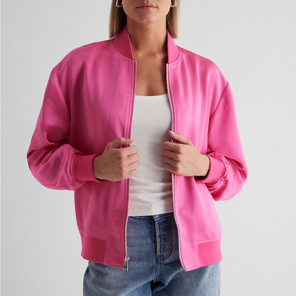 Satin Oversized Bomber Jacket